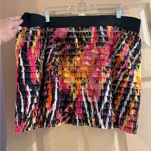 Vibrant Multicolor Ruffled Mini Skirt